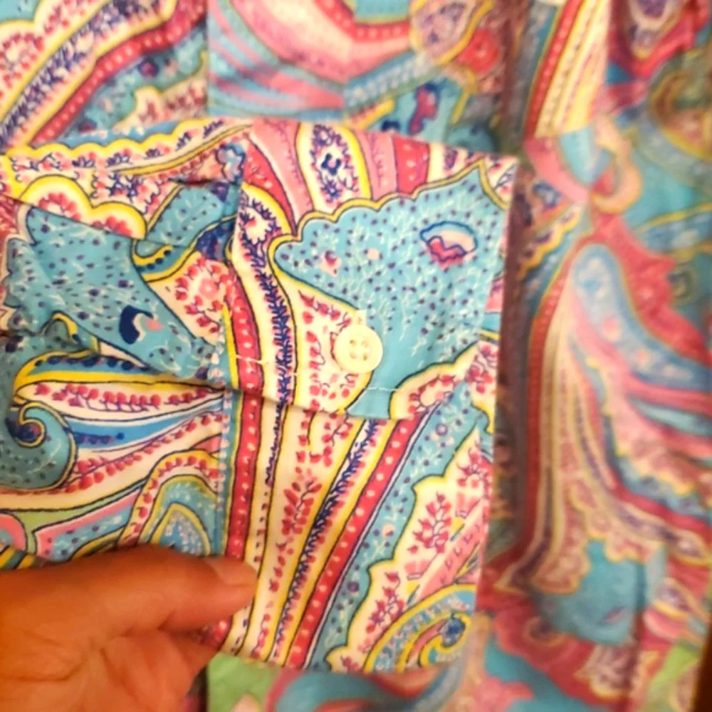 LAUREN SIZE XL  Paisley Long Sleeve Shirt - Picture 4 of 5